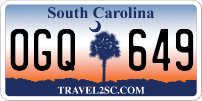 SC license plate OGQ649