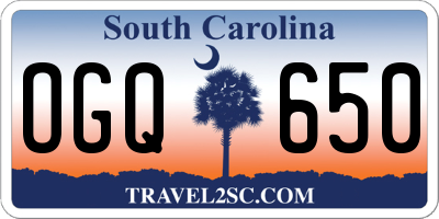 SC license plate OGQ650
