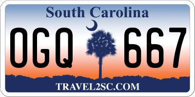 SC license plate OGQ667