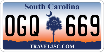 SC license plate OGQ669
