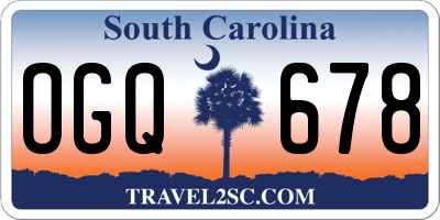 SC license plate OGQ678