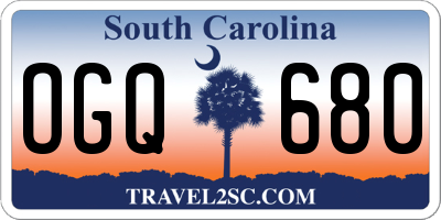 SC license plate OGQ680