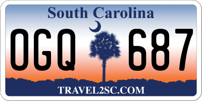 SC license plate OGQ687