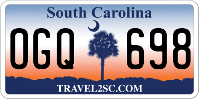 SC license plate OGQ698