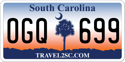 SC license plate OGQ699