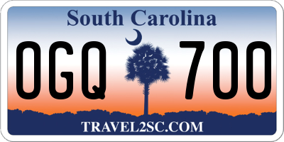 SC license plate OGQ700