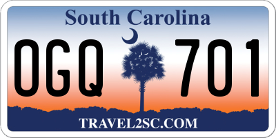 SC license plate OGQ701