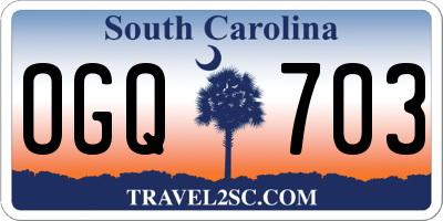 SC license plate OGQ703