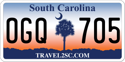 SC license plate OGQ705