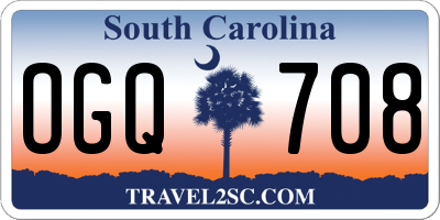 SC license plate OGQ708