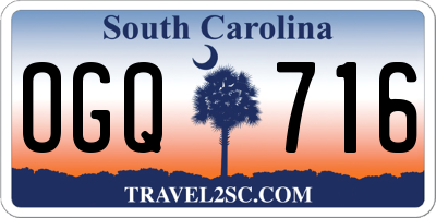 SC license plate OGQ716
