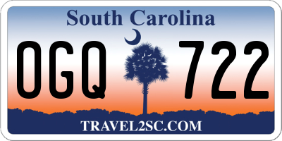SC license plate OGQ722
