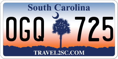 SC license plate OGQ725