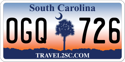 SC license plate OGQ726
