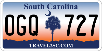 SC license plate OGQ727
