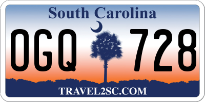 SC license plate OGQ728