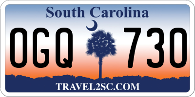 SC license plate OGQ730