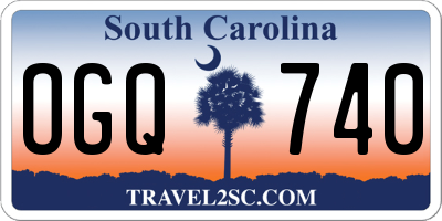 SC license plate OGQ740
