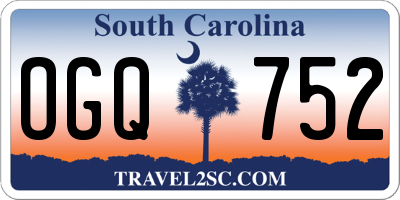 SC license plate OGQ752