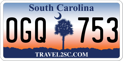 SC license plate OGQ753