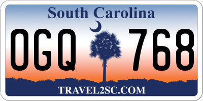 SC license plate OGQ768
