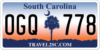SC license plate OGQ778