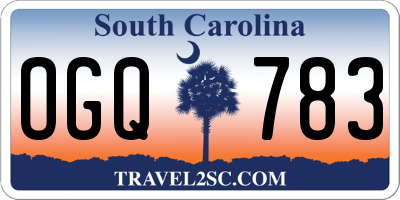 SC license plate OGQ783