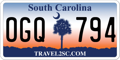 SC license plate OGQ794