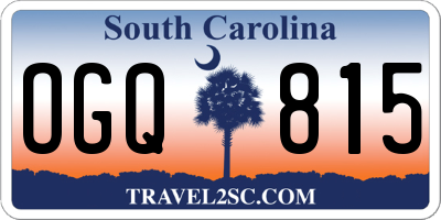 SC license plate OGQ815