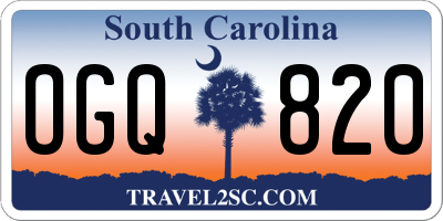 SC license plate OGQ820