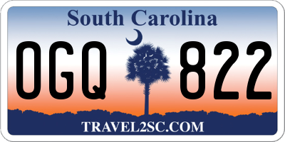 SC license plate OGQ822