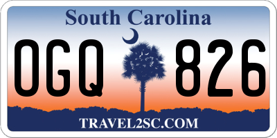 SC license plate OGQ826