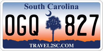 SC license plate OGQ827