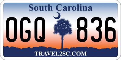 SC license plate OGQ836