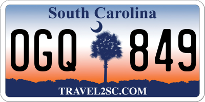 SC license plate OGQ849
