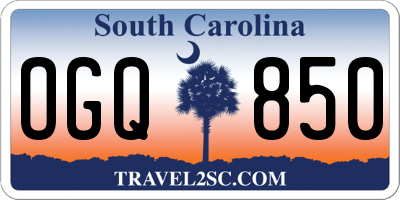 SC license plate OGQ850