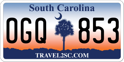 SC license plate OGQ853