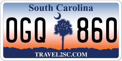 SC license plate OGQ860
