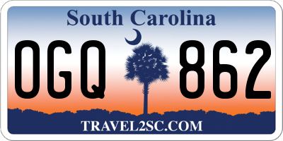 SC license plate OGQ862