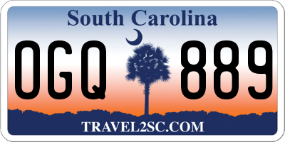 SC license plate OGQ889
