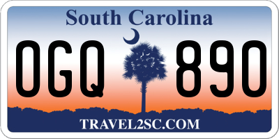 SC license plate OGQ890