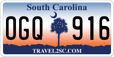 SC license plate OGQ916