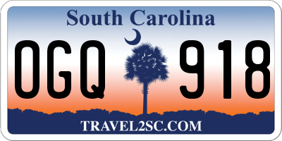 SC license plate OGQ918