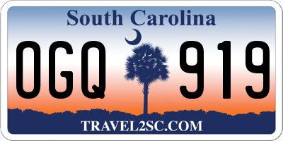 SC license plate OGQ919