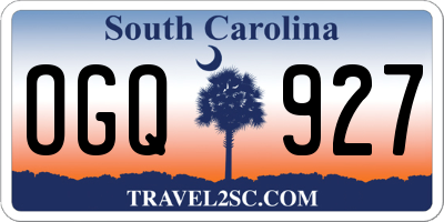 SC license plate OGQ927