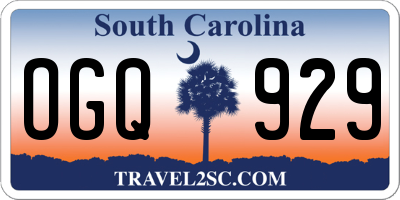 SC license plate OGQ929