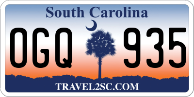 SC license plate OGQ935