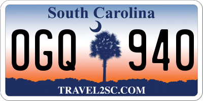 SC license plate OGQ940