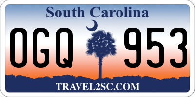 SC license plate OGQ953