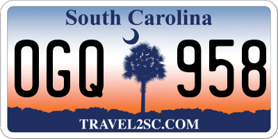 SC license plate OGQ958